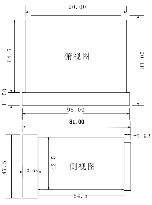 CAZM8顯示控制儀外形尺寸圖